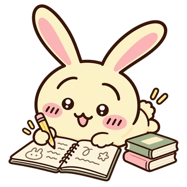 Usagi 拿著鉛筆做筆記