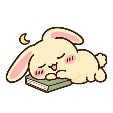 Usagi 趴在書本上休息
